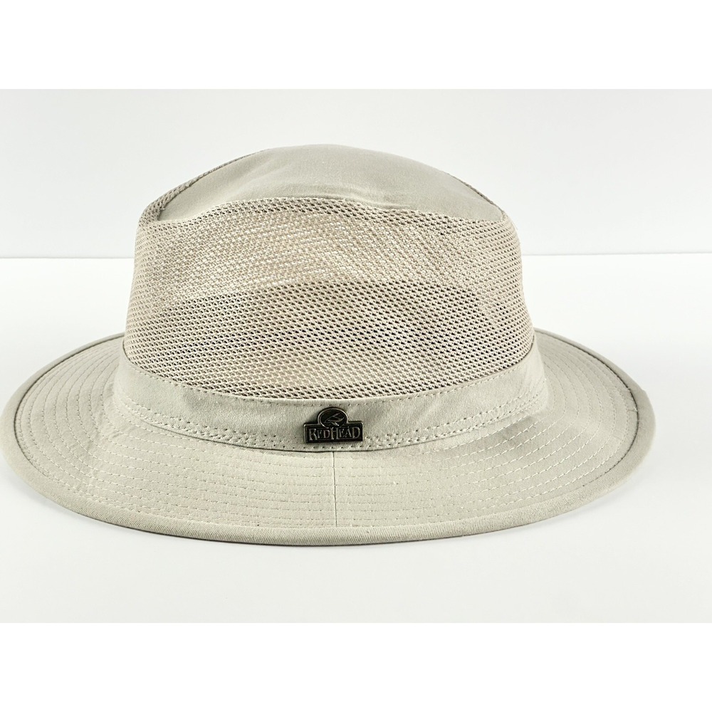 RedHead Men's Twill Mesh Khaki Safari Hat-Garment Wash Sz L